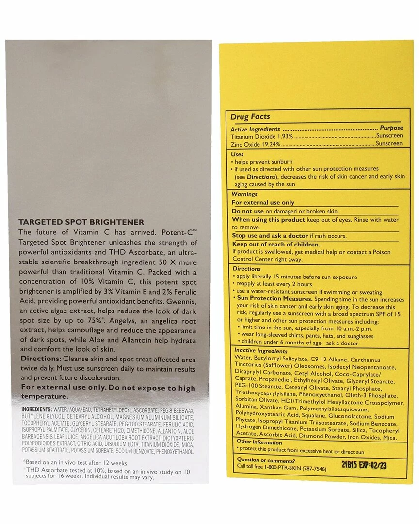 Peter Thomas Roth Potent-C Targeted Spot Brightener & Max Mineral Tinted Sunscreen SPF 45 Kit Women Skincare Sets 5 Peter Thomas Roth Potent-C Targeted Spot Brightener & Max Mineral Tinted Sunscreen SPF 45 Kit Women Skincare Sets - Image 3